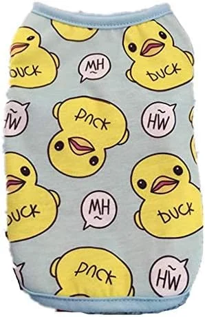 لباس تابستانی سگ و گربه طرح "اردک لاستیکی"، جلیقه پلی استر نرم برای بچه گربه و سگ های کوچک لباس تابستانی سگ و گربه طرح "اردک لاستیکی"، جلیقه پلی استر نرم برای بچه گربه و سگ های کوچک
