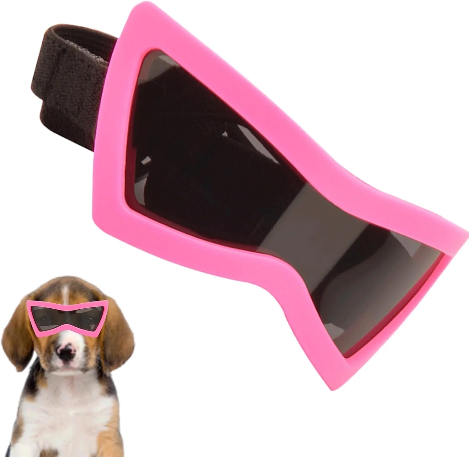 عینک آفتابی سگ | عینک ضد باد برای سگ ها، عینک حیوانات خانگی با بند قابل تنظیم برای پیاده روی، سفر ساحلی، ماجراجویی در فضای باز، گردش های تابستانی، محافظت در برابر اشعه ماوراء بنفش برای گربه و توله سگ