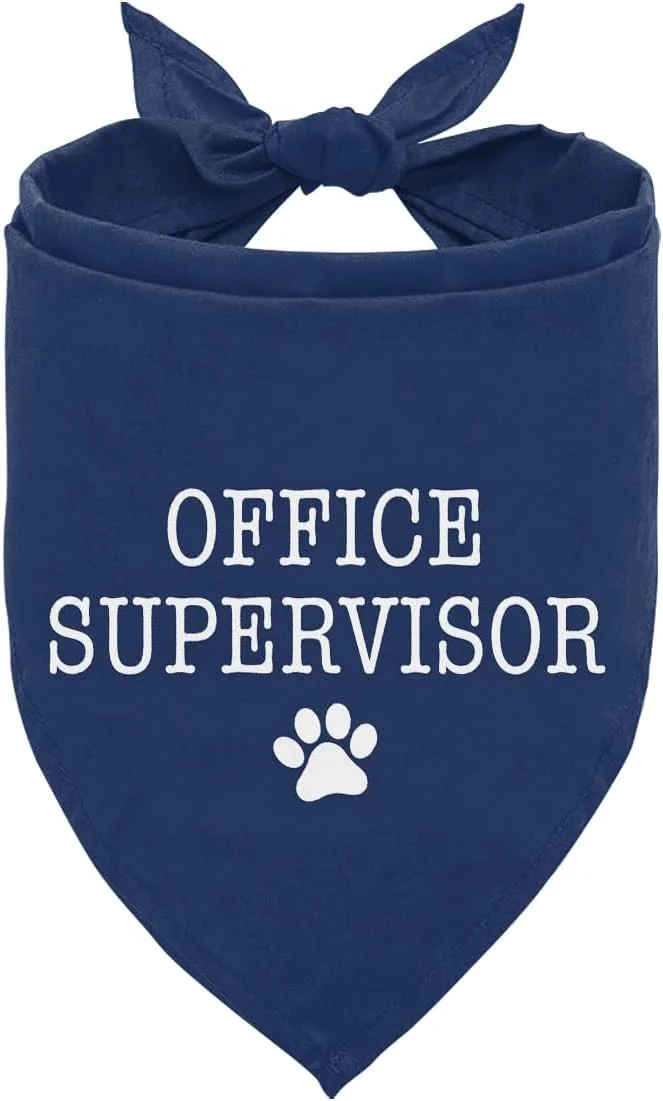 دستمال گردن سگ با طرح سرپرست دفتر، دستمال گردن آبی تیره بامزه و زیبا، هدیه تولد عالی برای دوستداران سگ، لوازم جانبی شال حیوانات خانگی برای سگ ها و گربه های کوچک و متوسط، مناسب عکاسی