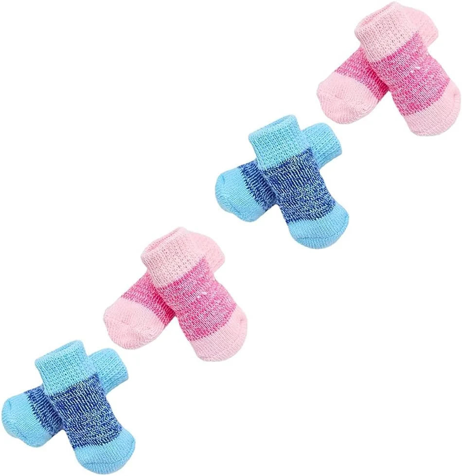 لوازم حیوانات خانگی - جوراب سگ ضد لغزش 8 عددی، جوراب محافظ پنجه سگ و گربه، جوراب حیوانات خانگی پلی استر