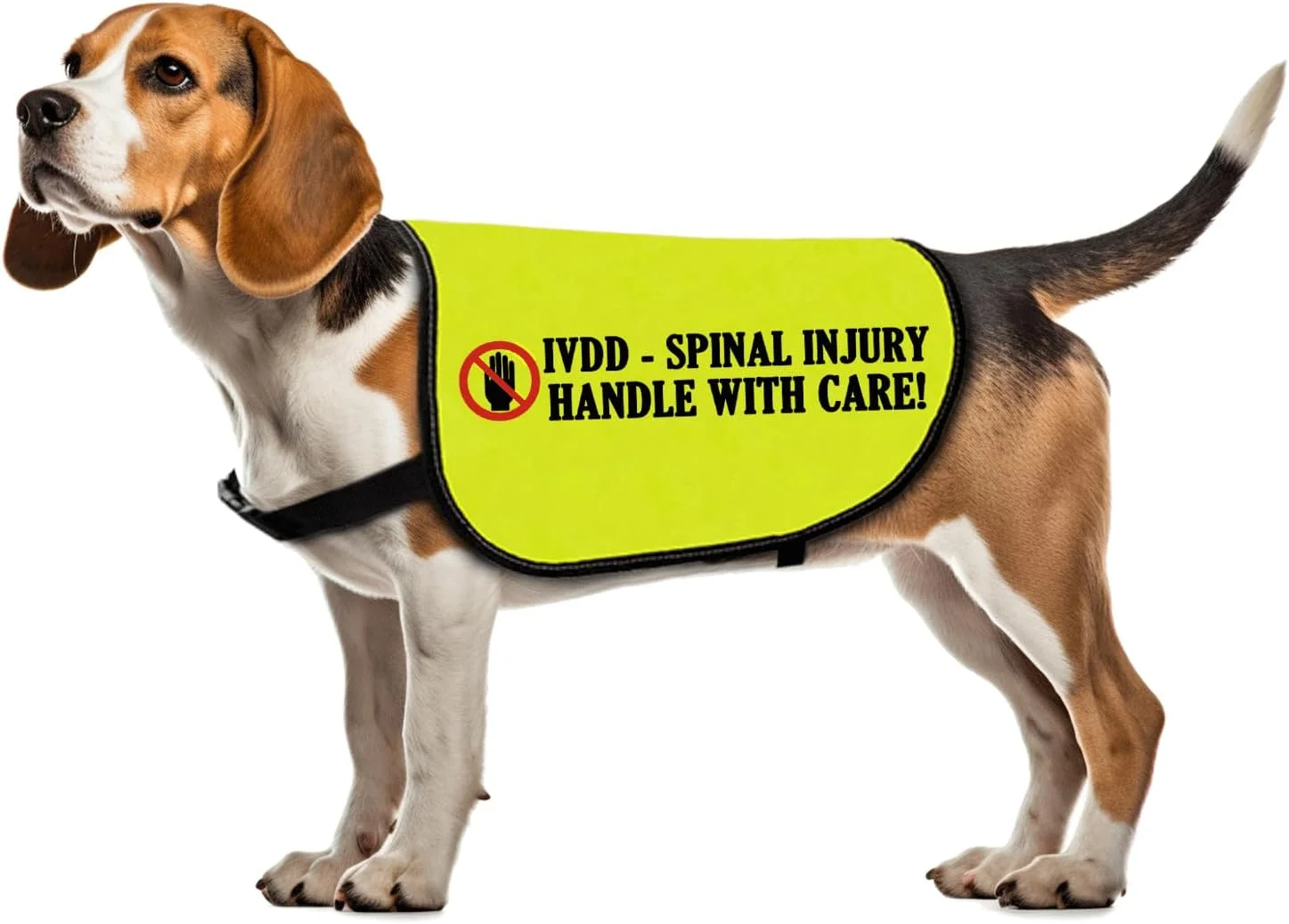 جلیقه سگ با شعار برای سگ های آسیب نخاعی و پیاده روی (با احتیاط - متوسط)