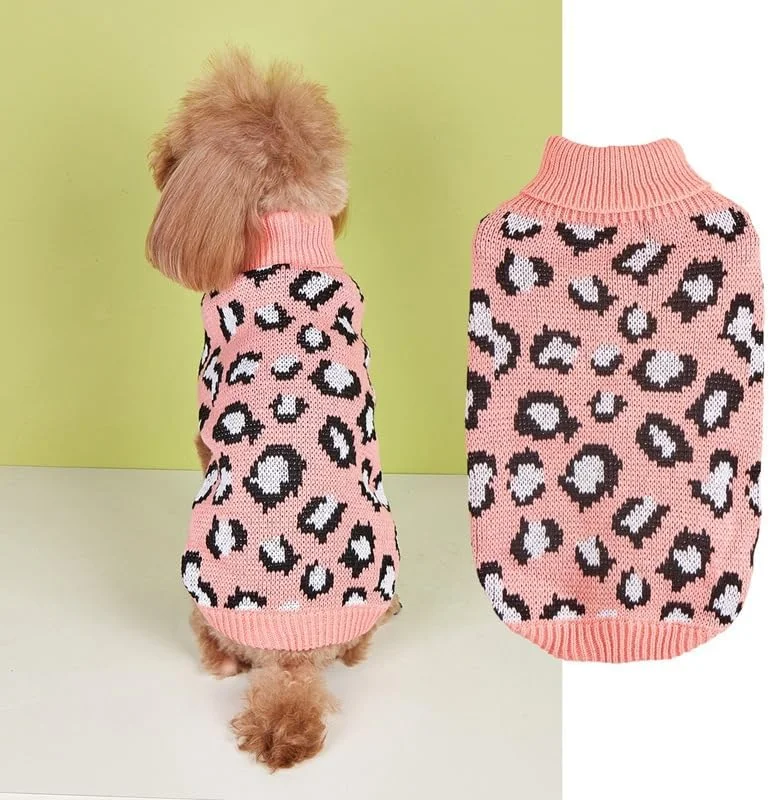 لباس سگ خانگی، پیراهن گرم ضخیم و نرم، ژاکت زمستانی توله سگ (صورتی، سایز S)