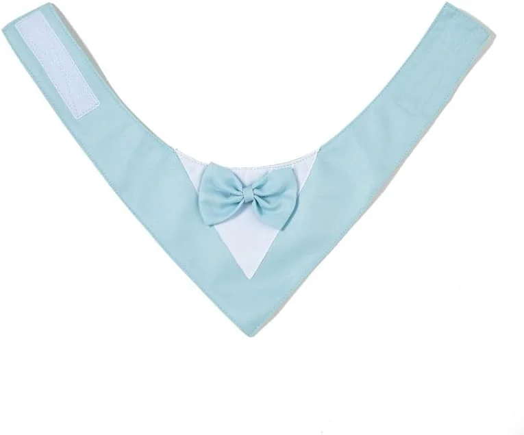 دستمال گردن سگ، 1 عدد، ترکیب پلی‌استر سبک و زود خشک‌شونده، روسری مثلثی با طرح زیبا، دستمال سر قابل تنظیم برای سگ‌های متوسط و بزرگ، هدیه توله سگ، سایز S، آبی روشن