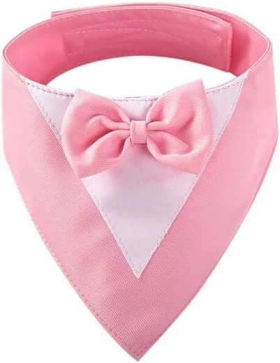 دستمال گردن سگ suxuMhao، 1 عدد، ترکیب پلی‌استر سبک و زود خشک‌شونده، دستمال سر مثلثی با طرح زیبا، دستمال گردن قابل تنظیم برای سگ‌های متوسط و بزرگ، هدیه حیوانات خانگی، سایز بزرگ، صورتی