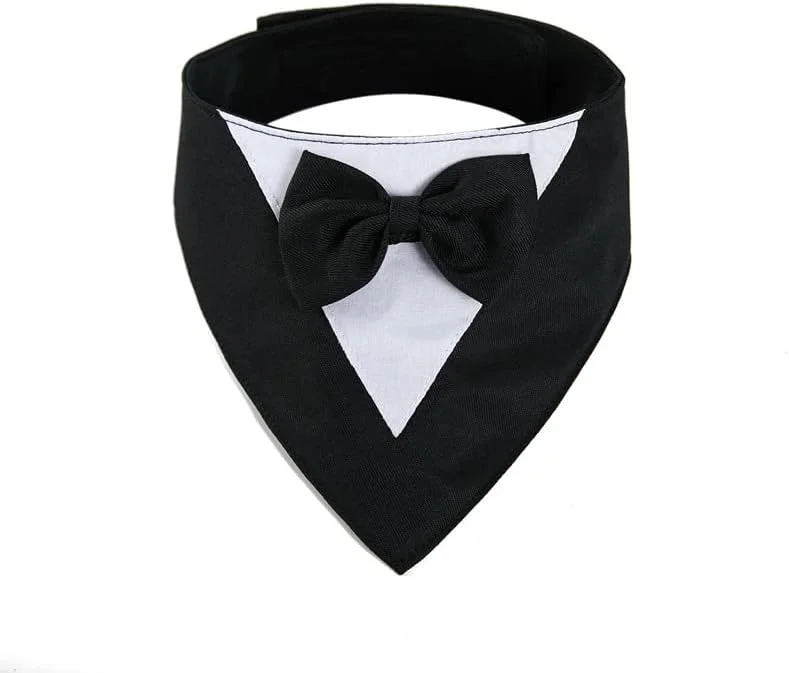 دستمال گردن سگ 1 عدد، ترکیب پلی‌استر سبک و زود خشک‌شونده، روسری مثلثی با طرح زیبا، دستمال گردن قابل تنظیم برای سگ‌های متوسط و بزرگ، هدیه حیوانات خانگی، سایز بزرگ، مشکی