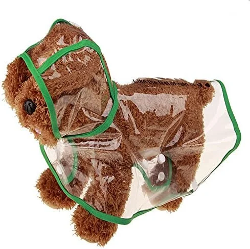 بارانی ضد آب سگ suxuMhao، لباس بارانی سبک حیوانات خانگی با کلاه پانچو (XS، سبز)