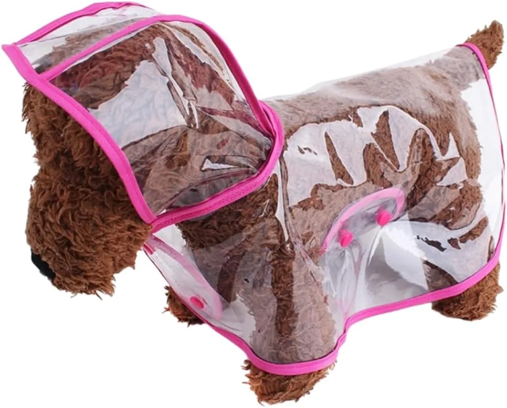 بارانی ضد آب سگ suxuMhao، لباس بارانی سبک وزن حیوانات خانگی با کلاه پانچو (4XL، رز)