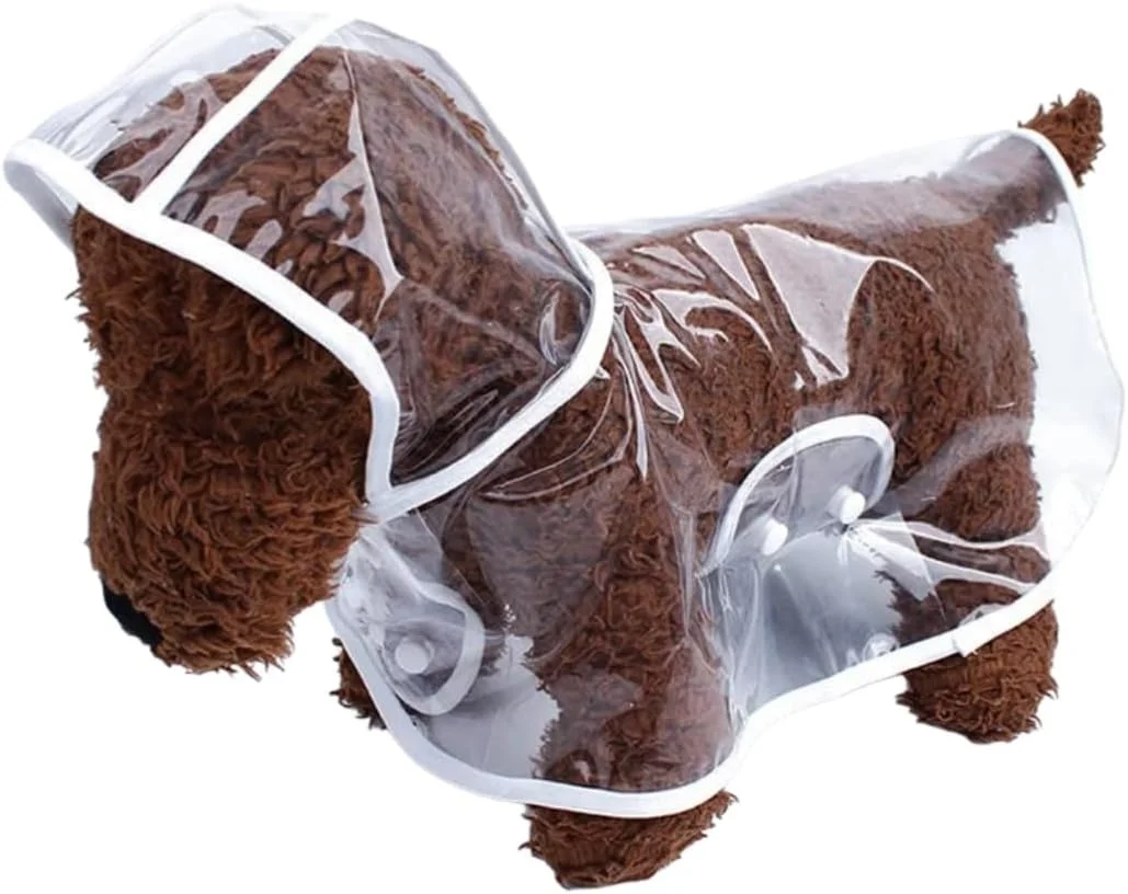 بارانی ضد آب سگ suxuMhao، لباس بارانی سبک وزن حیوانات خانگی با کلاه پانچو (XL، سفید)