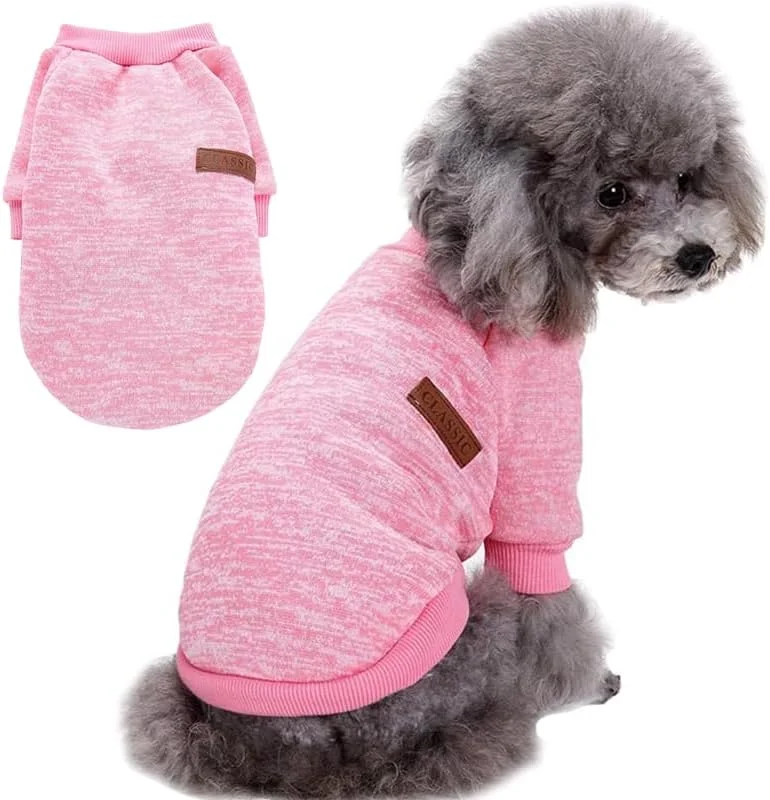 لباس سگ، لباس نرم توله سگ، لباس گرم زمستانی برای سگ ها، مناسب برای سایزهای XS S M L XL XXL، لباس گربه - صورتی، راحت و دنج برای حیوانات خانگی کوچک (XXL)
