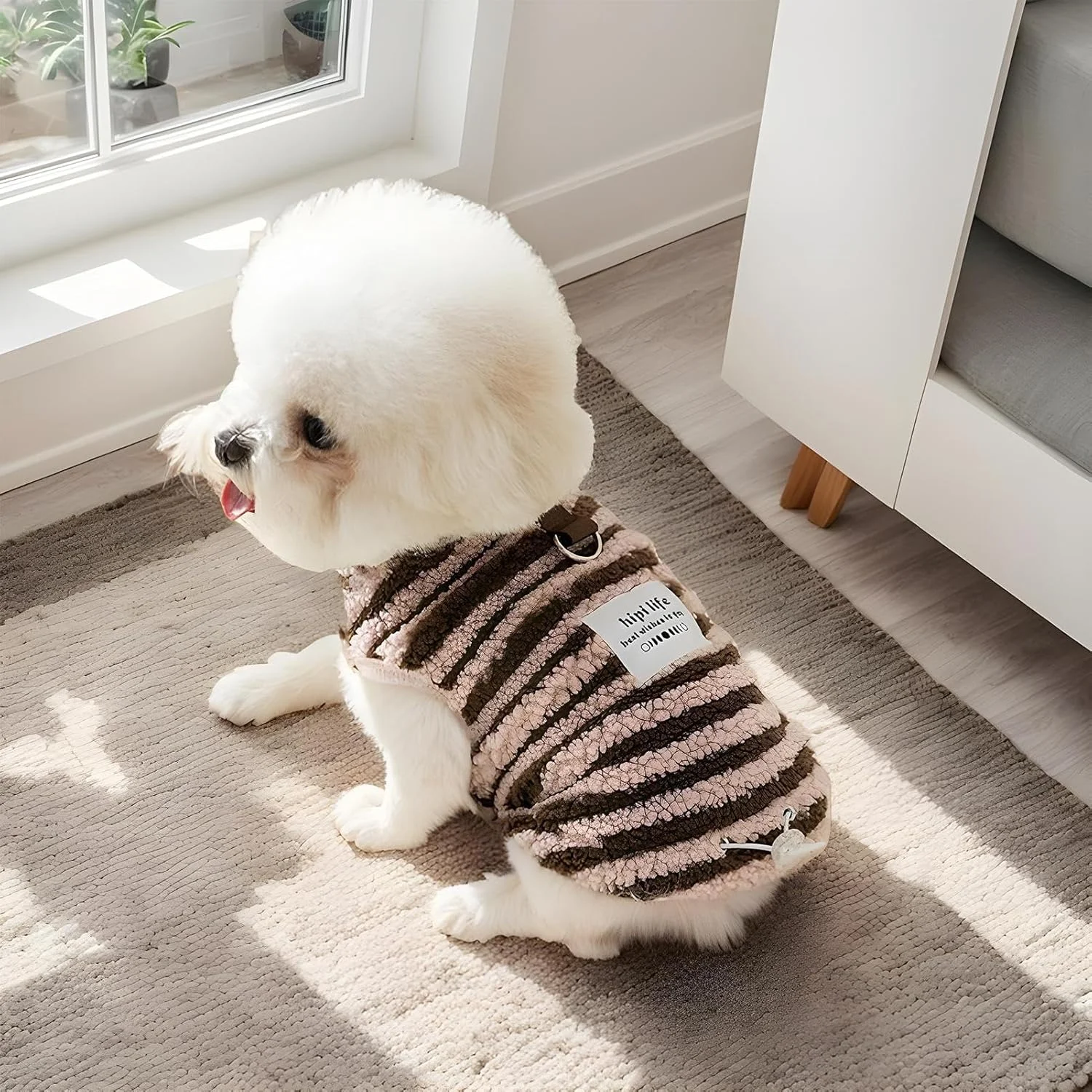 لباس گرم پشمی راه راه سگ | لباس زمستانی گرم حیوانات خانگی، ژاکت و پلیور برای سگ ها مناسب برای فضای باز، داخل خانه، هالووین و کریسمس