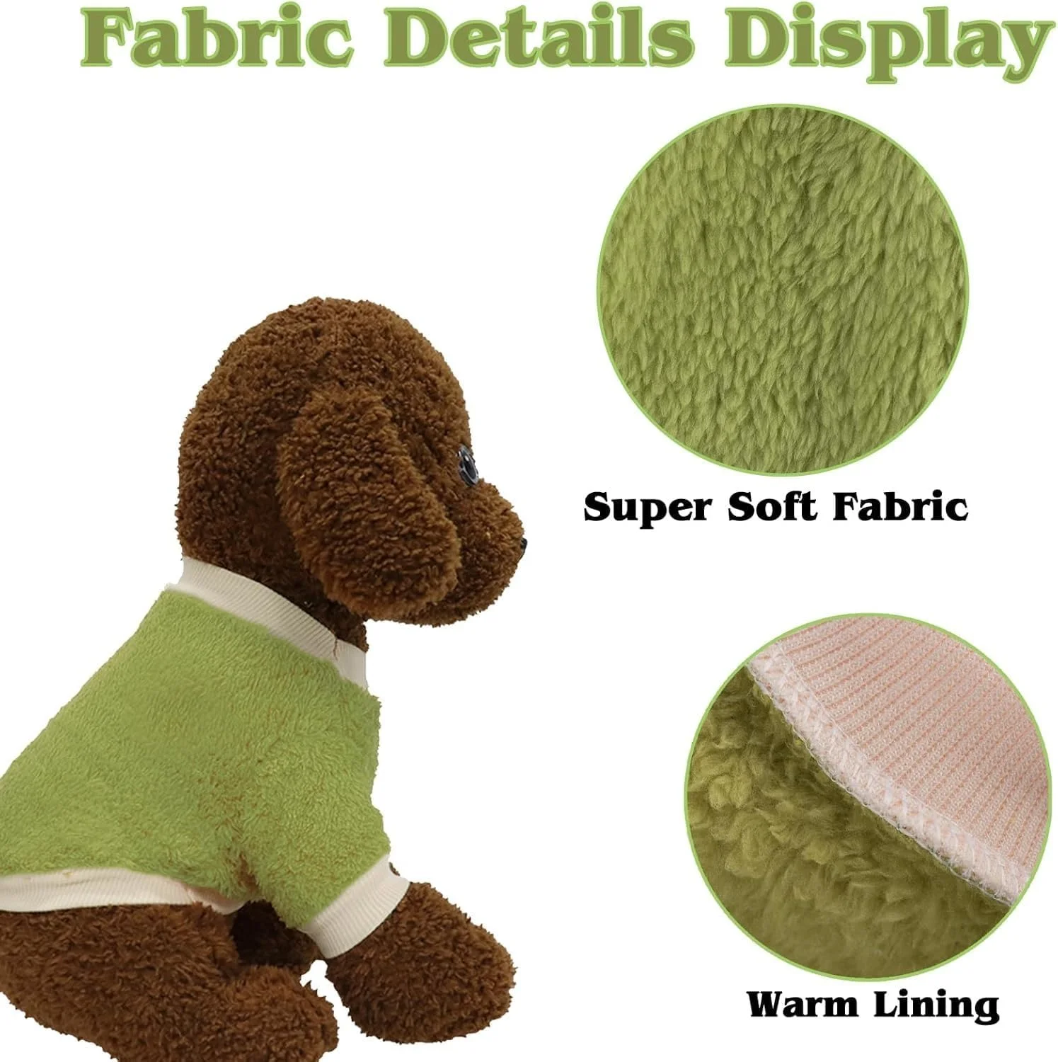 لباس خواب گرم و نرم حیوانات خانگی، مناسب سگ و گربه کوچک، سبز، سایز متوسط