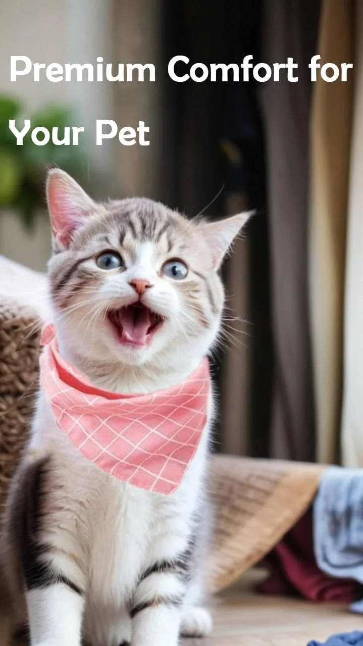 ست 4 عددی دستمال گردن حیوانات خانگی با طرح چهارخانه - دستمال های نرم و پنبه ای روزانه برای سگ ها و گربه ها