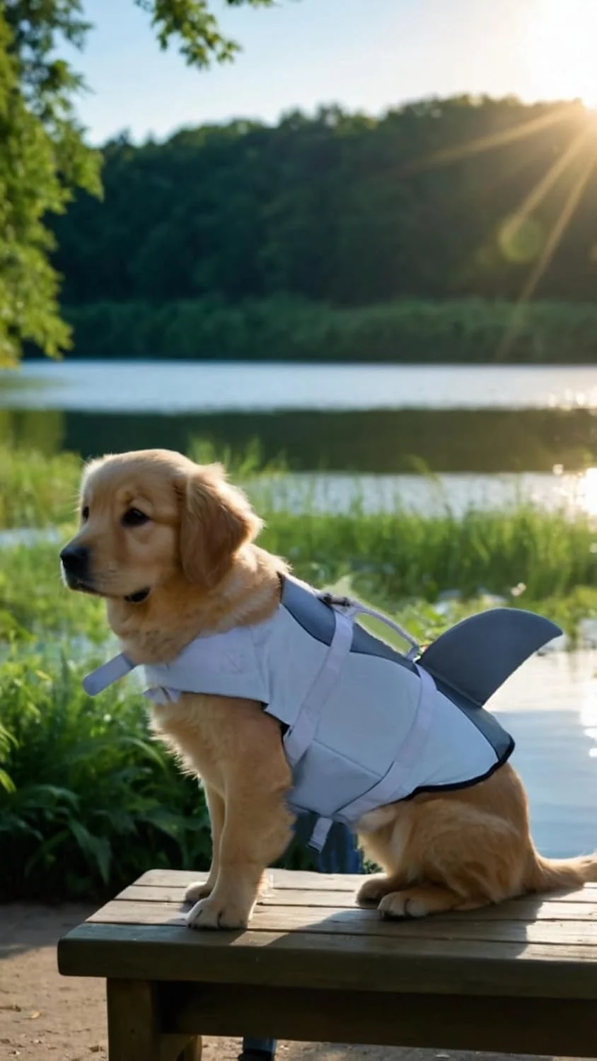 جلیقه نجات سگ قابل تنظیم Sweet seven - جلیقه حیوانات خانگی طرح کوسه با دستگیره ایمنی، مقاوم در برابر پارگی، شناوری عالی - مناسب برای سگ های بزرگ، متوسط ​​و کوچک (خاکستری) سایز S