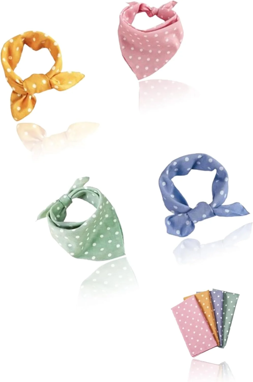 ست دستمال گردن سگ Sweet Seven - هدیه تولد 4 عددی، جشن با استایل! دستمال گردن های نخی نرم توله سگ در رنگ های صورتی، سبز، آبی و نارنجی. روسری های عالی برای سگ ها و گربه های کوچک، متوسط و بزرگ.