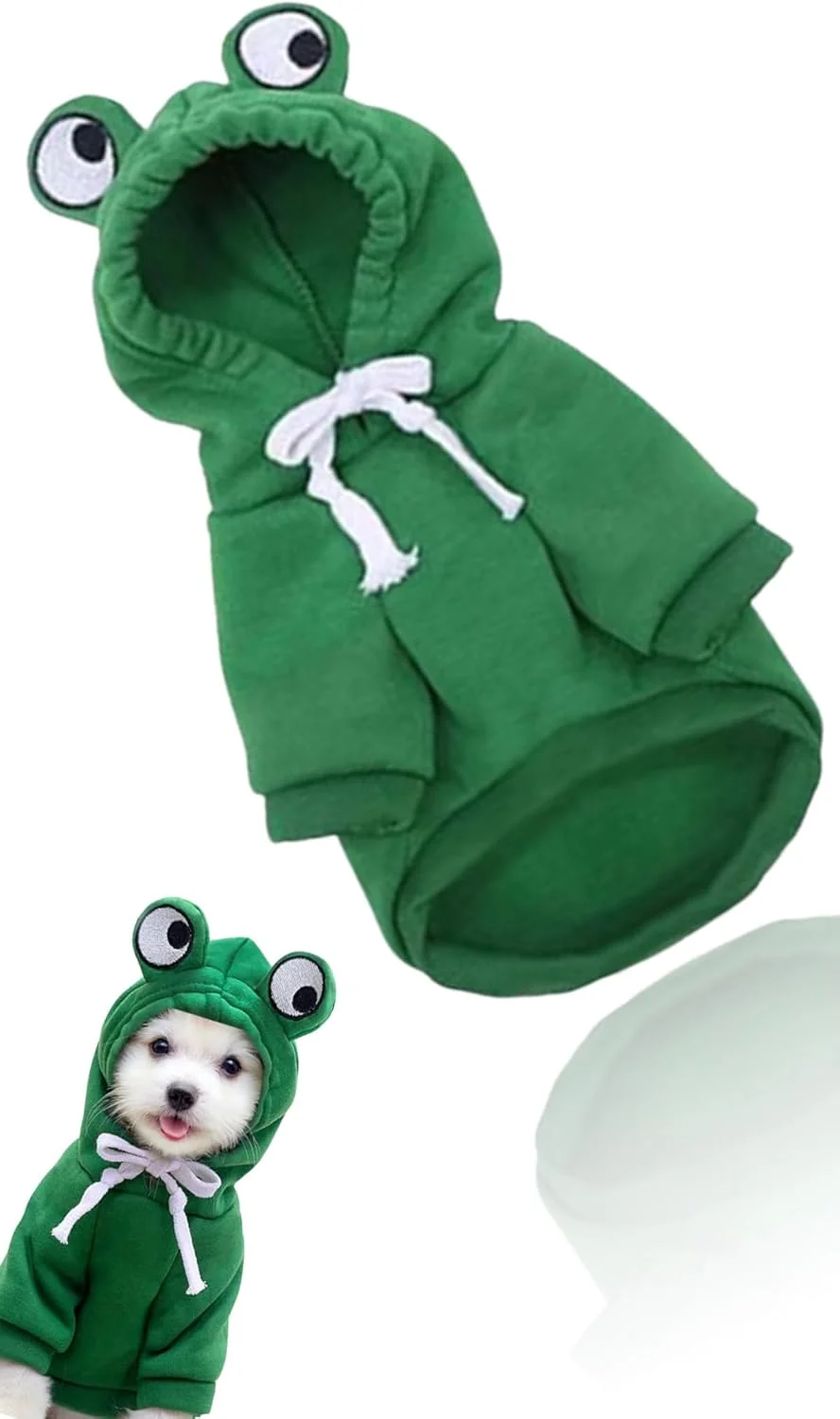 هودی سگ سون سوییت - ژاکت گرم طرح قورباغه بامزه برای گربه ها، توله سگ ها و سگ های کوچک و بزرگ. لباس کارتونی پشمی سبز، سایز XS تضمین می کند که دوست پشمالوی شما در هوای سرد راحت بماند.