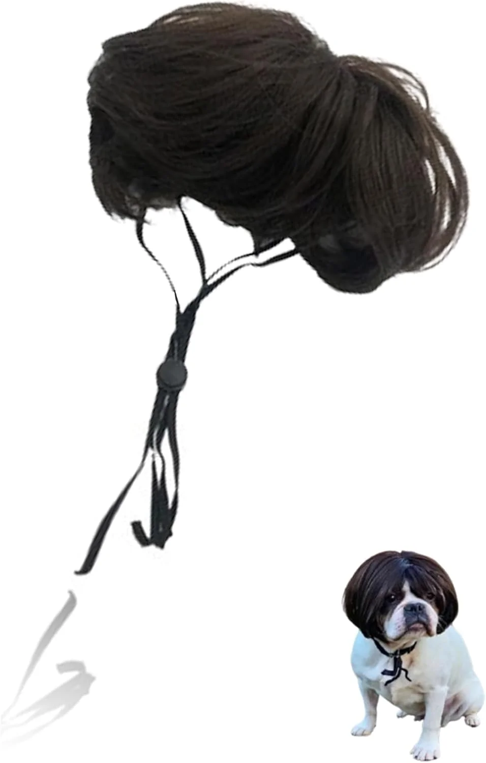 کلاه گیس سگ همراه با گل سر برای سگ های کوچک، متوسط و بزرگ - تزئینات گربه برای هالووین و مهمانی ها