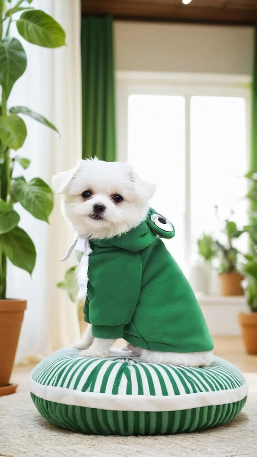 هودی سگ سون سوییت - ژاکت گرم طرح قورباغه بامزه برای گربه ها، توله سگ ها و سگ های کوچک و بزرگ. لباس کارتونی پشمی سبز، سایز XS تضمین می کند که دوست پشمالوی شما در هوای سرد راحت بماند.