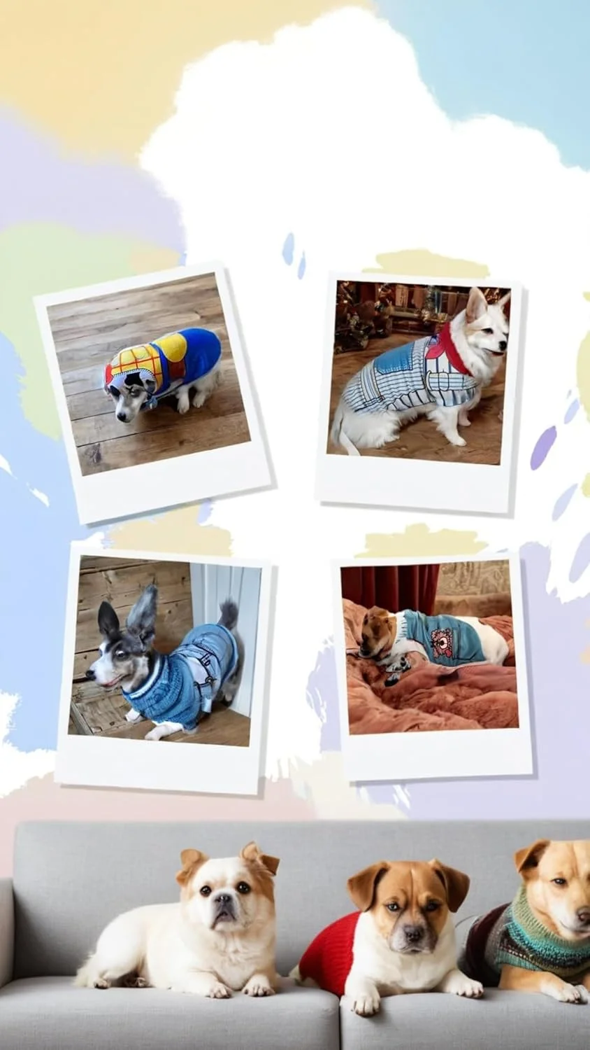 ست 4 تکه لباس سگ سوییت سون - پوشاک شیک برای سگ های کوچک - مناسب برای بولداگ فرانسوی مینیاتوری، یورکی - سایز XL