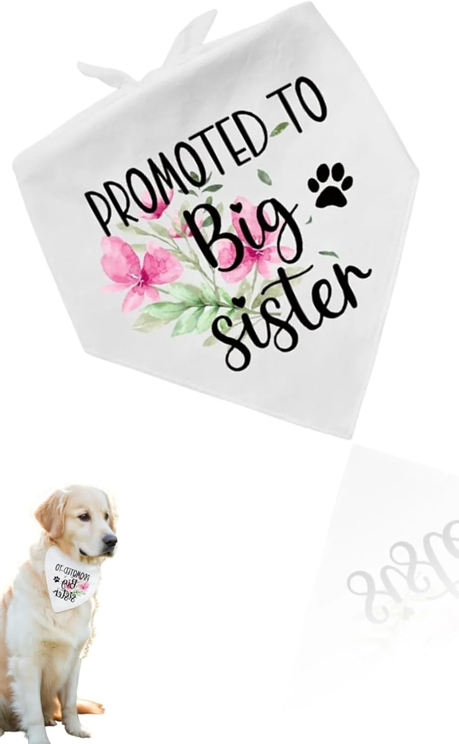 دستمال گردن سگ طرح گل سفید خنده دار - اعلام بارداری و جنسیت نوزاد