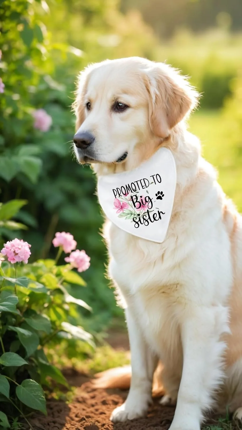 دستمال گردن سگ طرح گل سفید خنده دار - اعلام بارداری و جنسیت نوزاد