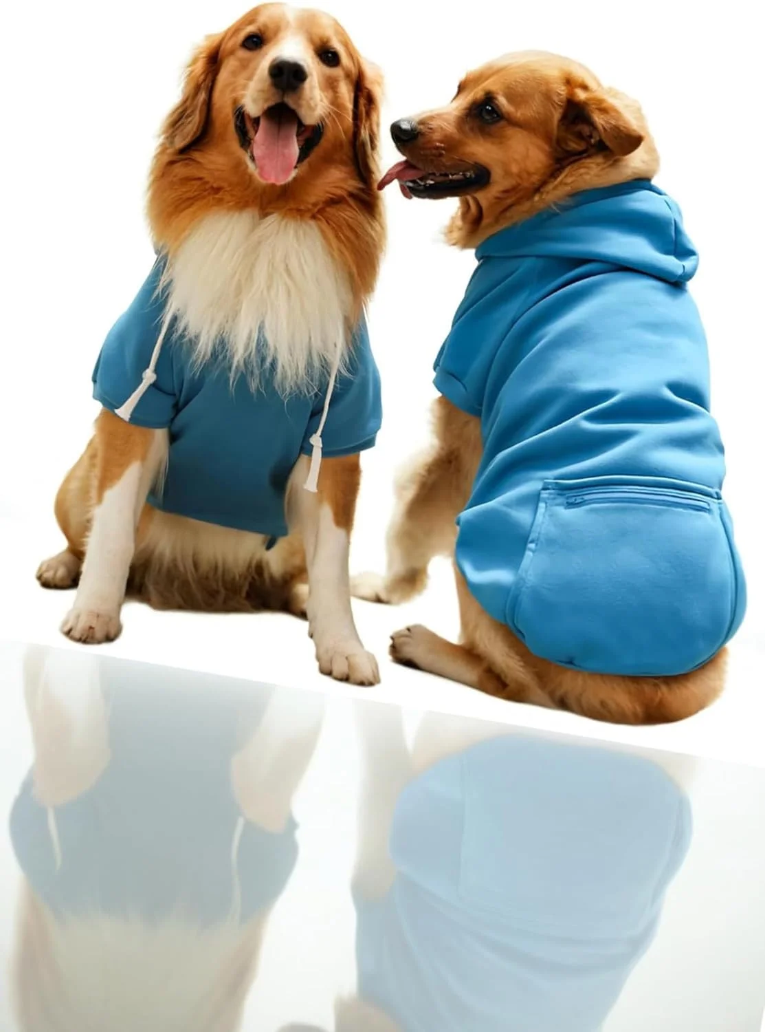 هودی سگ های بزرگ Sweet seven - لباس زمستانی، سویشرت ساده، لباس سگ مناسب هوای سرد، لباس سگ نژاد برنزی کوهستانی آبی دریاچه ای (سایز 5XL مناسب برای حیوانات خانگی با وزن 25-40 کیلوگرم)