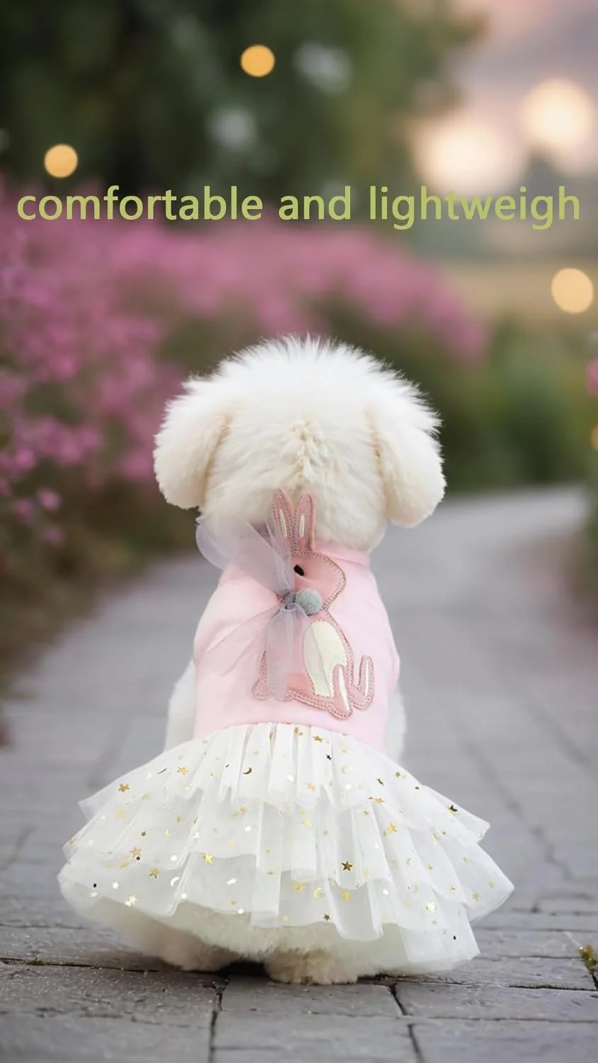 لباس عروسی سگ Sweet seven - لباس توله سگ سفید برای سگ های کوچک، لباس مهمانی حیوانات خانگی برای گربه ها، لباس توله سگ (سایز L)