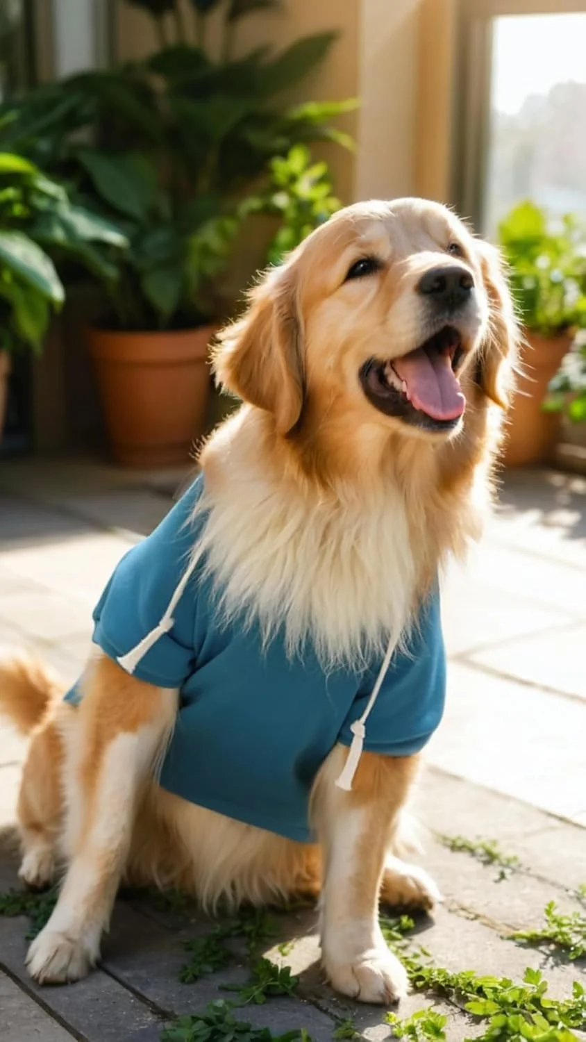 هودی سگ های بزرگ Sweet seven - لباس زمستانی، سویشرت ساده، لباس سگ مناسب هوای سرد، لباس سگ نژاد برنزی کوهستانی آبی دریاچه ای (سایز 5XL مناسب برای حیوانات خانگی با وزن 25-40 کیلوگرم)