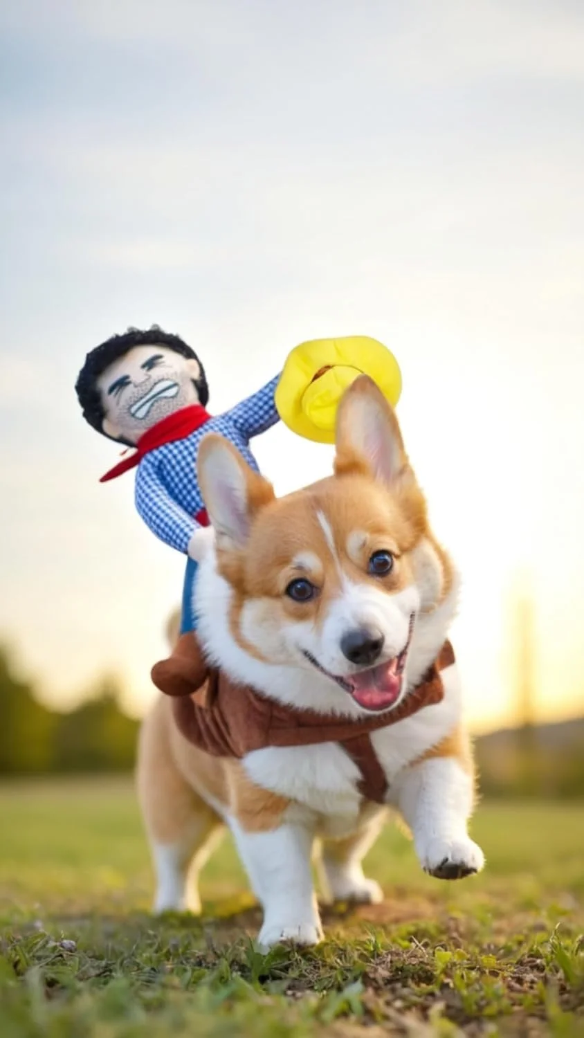 لباس سگ و گربه مدل کابوی بامزه و نرم مناسب هالووین و مهمانی ها - سایز M مناسب دور سینه 40-50 سانتی متر