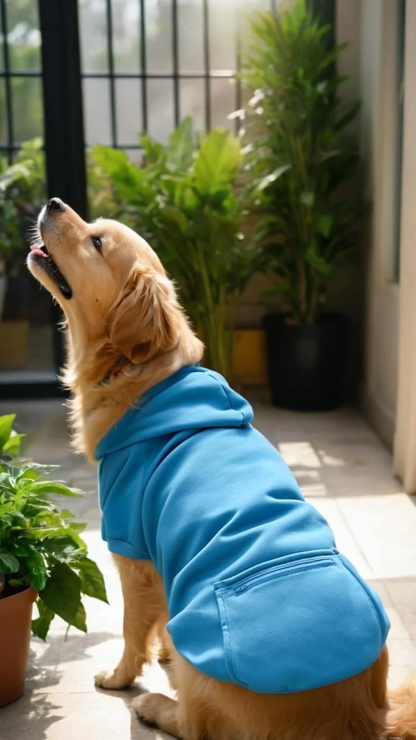 هودی سگ های بزرگ Sweet seven - لباس زمستانی، سویشرت ساده، لباس سگ مناسب هوای سرد، لباس سگ نژاد برنزی کوهستانی آبی دریاچه ای (سایز 5XL مناسب برای حیوانات خانگی با وزن 25-40 کیلوگرم)