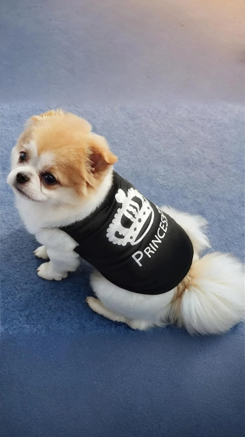 ست ۳ تایی لباس سگ و توله سگ - لباس تابستانی شیک برای سگ های کوچک، چیواوا، یورکی، لباس گربه - جلیقه نگهبانی مشکی، لباس های خنده دار حیوانات خانگی (سایز M)