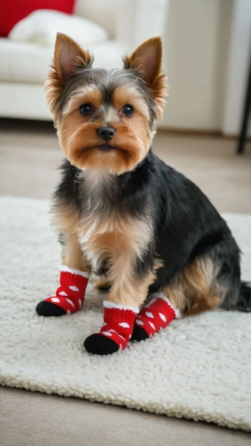 جوراب سگ سوییت سون 24 عددی - محافظ پنجه ضد لغزش برای سگ های کوچک و متوسط، جوراب های کنترل کشش داخلی، محافظت از کف چوبی، 6 مدل (سایز S)