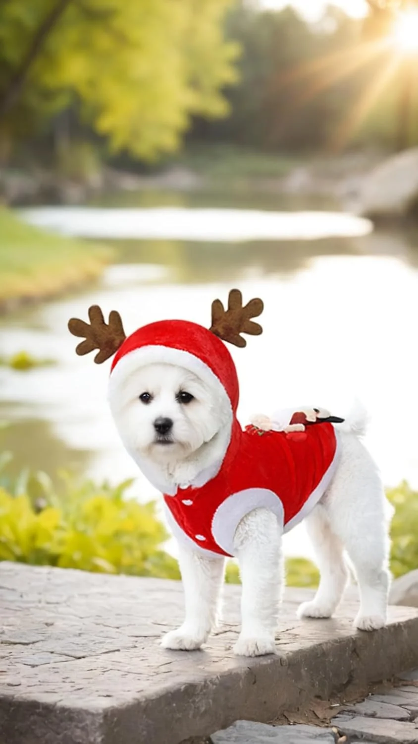 هودی گرم کریسمس حیوانات خانگی - لباس بابانوئل مناسب سگ و گربه های کوچک و متوسط - لباس جشن کریسمس برای راحتی توله سگ (کوچک)