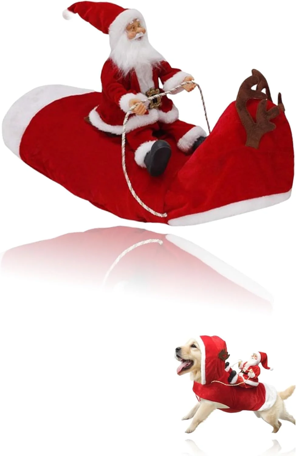 لباس بابانوئل سگ - لباس جشن تعطیلات کریسمس برای سگ های سایز متوسط ​​تا بزرگ مناسب برای سگ های متوسط ​​تا بزرگ، اطمینان از اینکه دوست پشمالوی شما شادی را پخش می کند (سایز L)