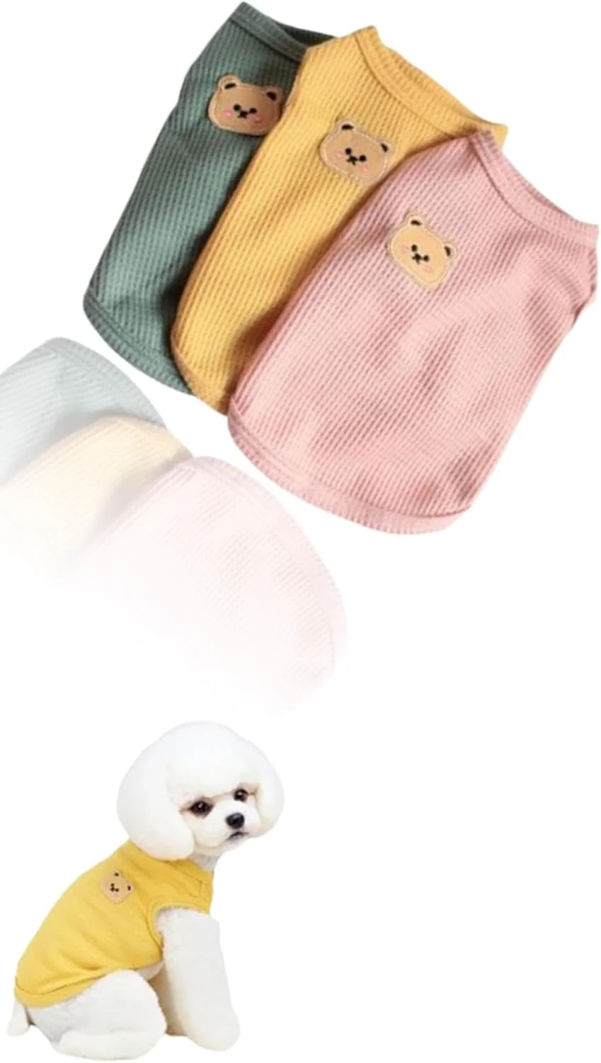 تی‌شرت نخی سگ مناسب تابستان - تی‌شرت سبک حیوانات خانگی برای پوشیدن راحت، نرم و تنفس‌پذیر، جلیقه بدون آستین کشی - لباس سگ برای سگ‌های متوسط و کوچک (سایز L)