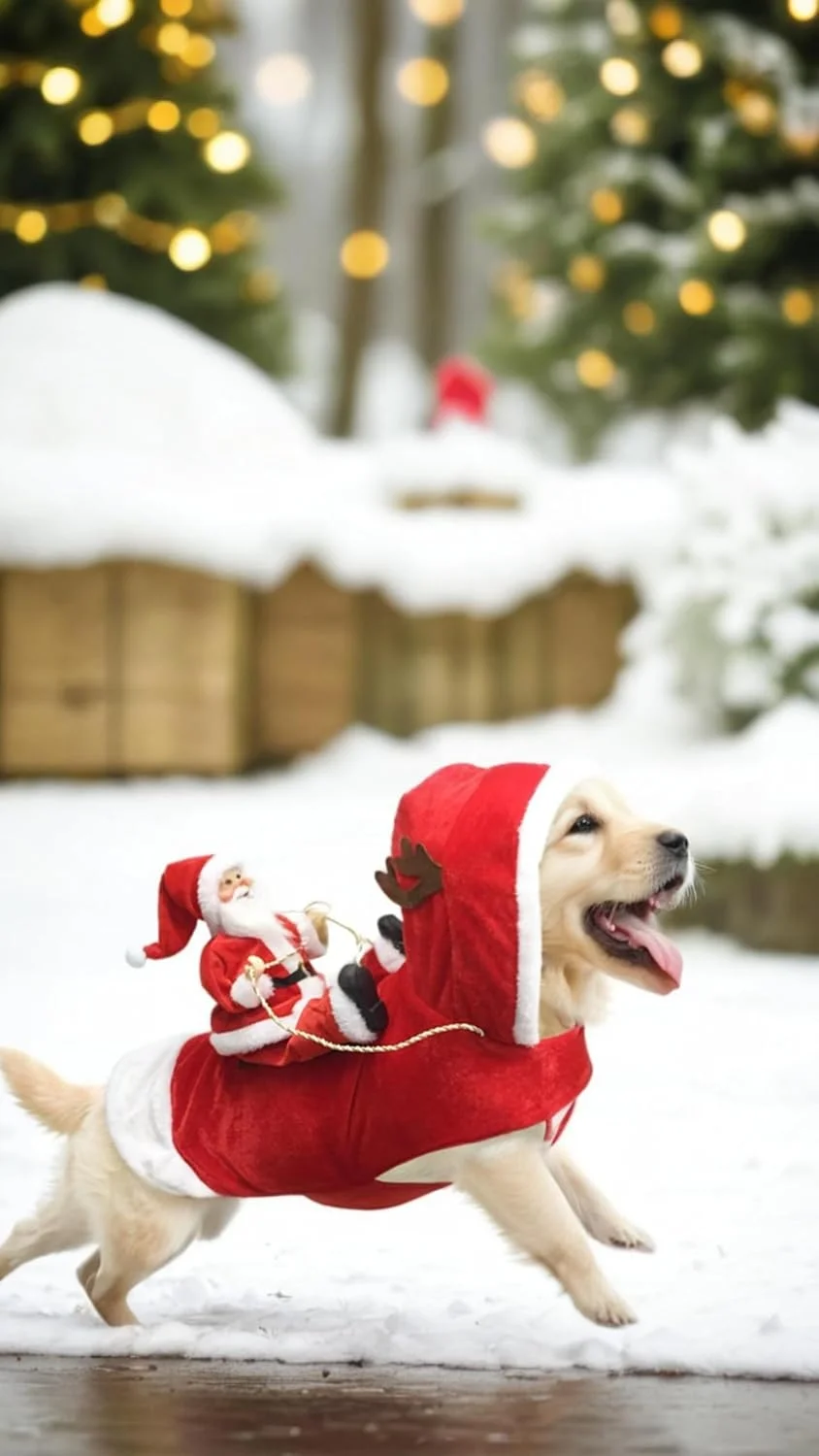 لباس بابانوئل سگ - لباس جشن تعطیلات کریسمس برای سگ های سایز متوسط ​​تا بزرگ مناسب برای سگ های متوسط ​​تا بزرگ، اطمینان از اینکه دوست پشمالوی شما شادی را پخش می کند (سایز L)