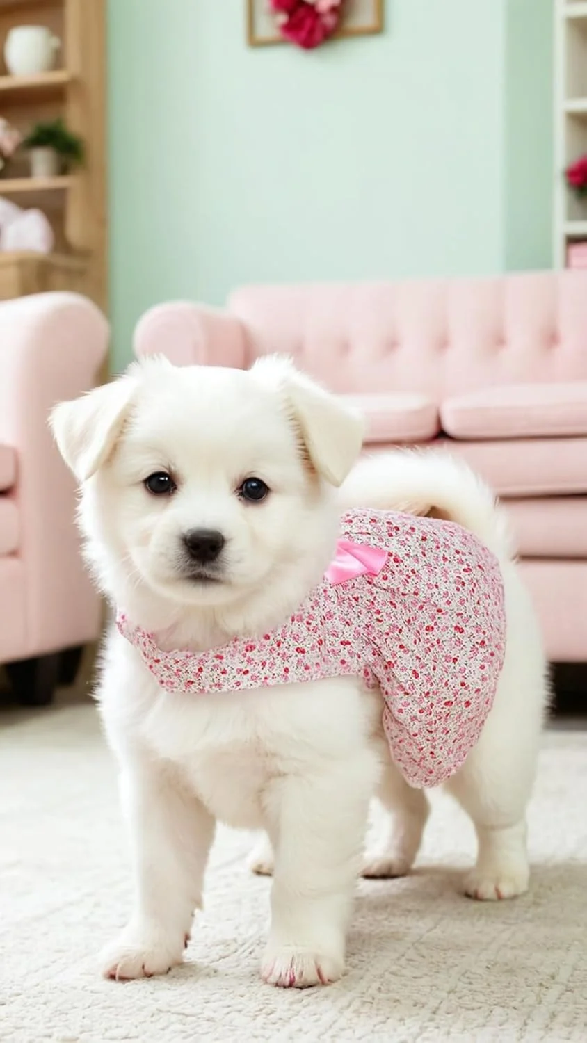 پیراهن سگ توله سگ هفت شیرین - دامن روبانی پرنسسی گلدار زیبا برای سگ ها و گربه های کوچک، ایده آل برای تابستان، سایز L، صورتی