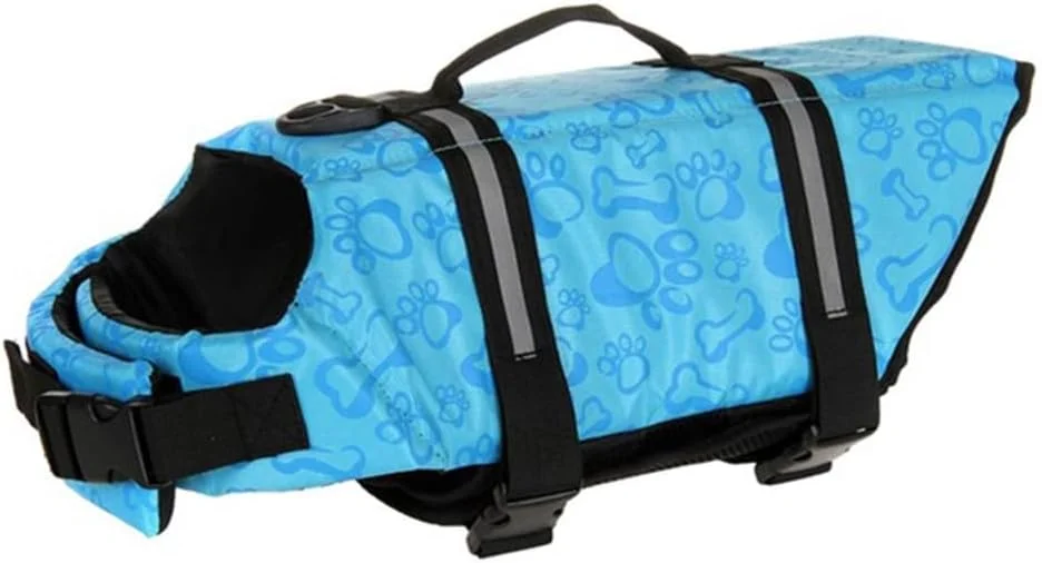 جلیقه نجات حیوانات خانگی، ژاکت آبی، لباس شنای توله سگ، جلیقه شنای توله سگ، ژاکت بیرونی تابستانی سگ آبی، نجات غریق، آستر رمزگذاری شده بازتابنده