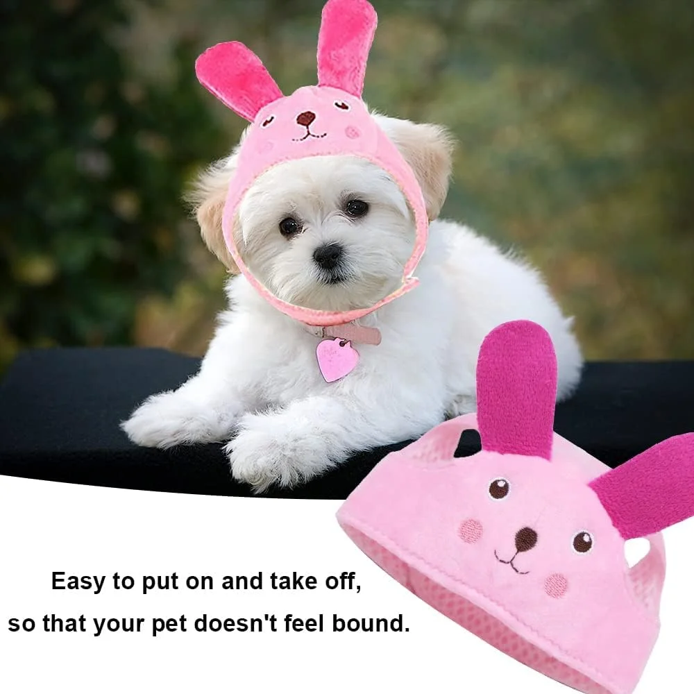 کلاه گوش خرگوشی حیوانات خانگی SYOSI - لباس کارتونی، تل سر زیبا، پوشش سر تنفسی برای گربه ها و سگ های کوچک - لباس مهمانی روزانه کلاه گوش خرگوشی حیوانات خانگی SYOSI - لباس کارتونی، تل سر زیبا، پوشش سر تنفسی برای گربه ها و سگ های کوچک - لباس مهمانی روزانه
