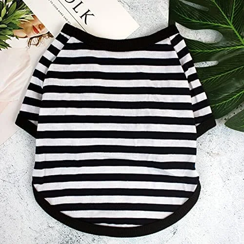 تی‌شرت سگ و گربه Nvzi-b، پیراهن تنفسی حیوانات خانگی، لباس سگ توله سگ، کت و لباس برای سگ‌ها و گربه‌های کوچک و متوسط، مشکی، S