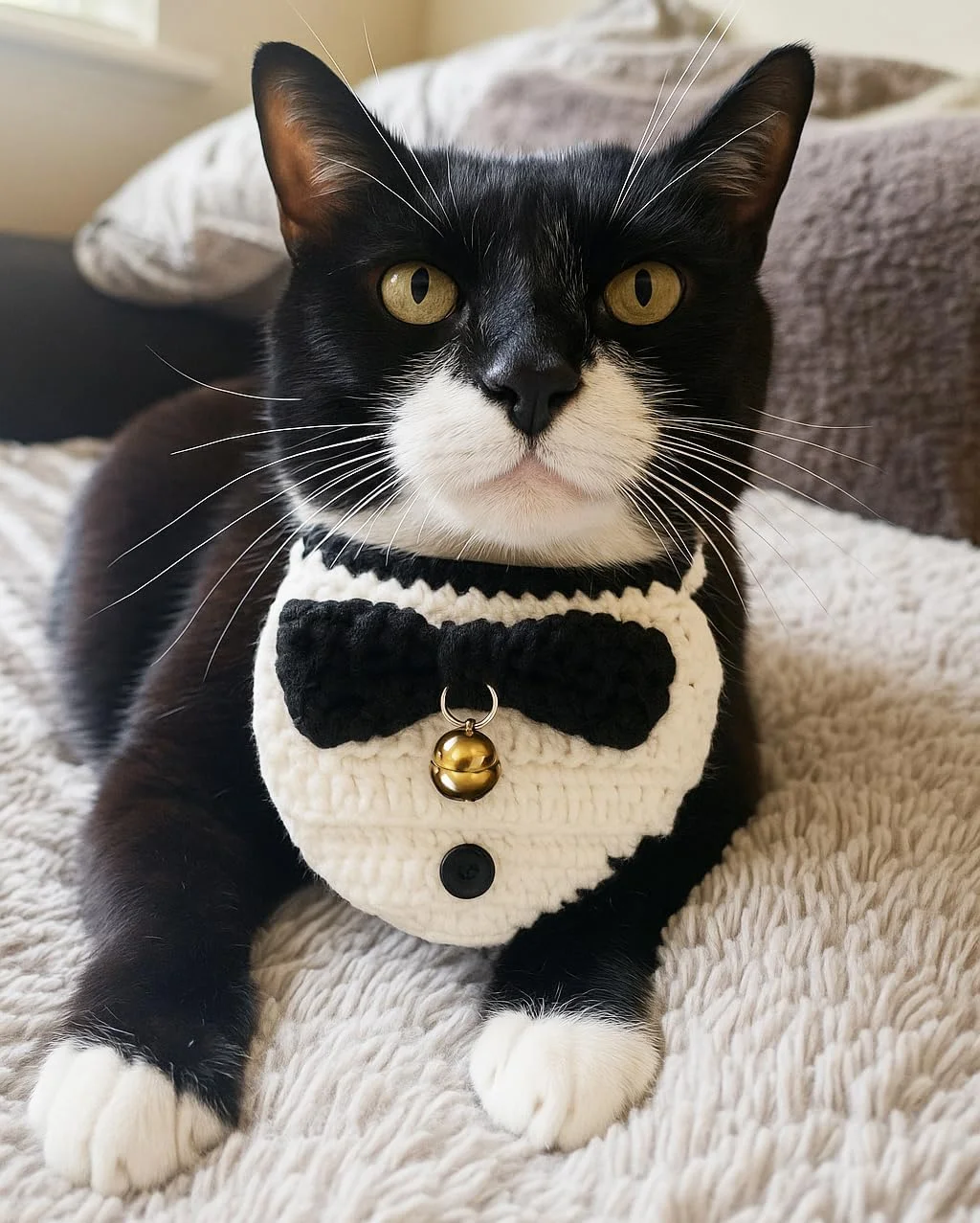 دستمال گردن گربه Talking Tables برای هالووین، دستمال سر برای حیوانات خانگی - تاکسیدوی قلاب بافی برای سگ ها، گربه ها و توله سگ ها، لوازم جانبی قابل شستشو با طرح های خنده دار دست ساز، لباس و لوازم جانبی برای کریسمس و هالووین دستمال گردن گربه Talking Tables برای هالووین، دستمال سر برای حیوانات خانگی - تاکسیدوی قلاب بافی برای سگ ها، گربه ها و توله سگ ها، لوازم جانبی قابل شستشو با طرح های خنده دار دست ساز، لباس و لوازم جانبی برای کریسمس و هالووین