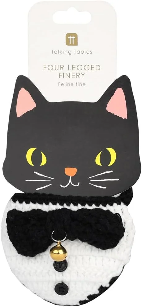 دستمال گردن گربه Talking Tables برای هالووین، دستمال سر برای حیوانات خانگی - تاکسیدوی قلاب بافی برای سگ ها، گربه ها و توله سگ ها، لوازم جانبی قابل شستشو با طرح های خنده دار دست ساز، لباس و لوازم جانبی برای کریسمس و هالووین