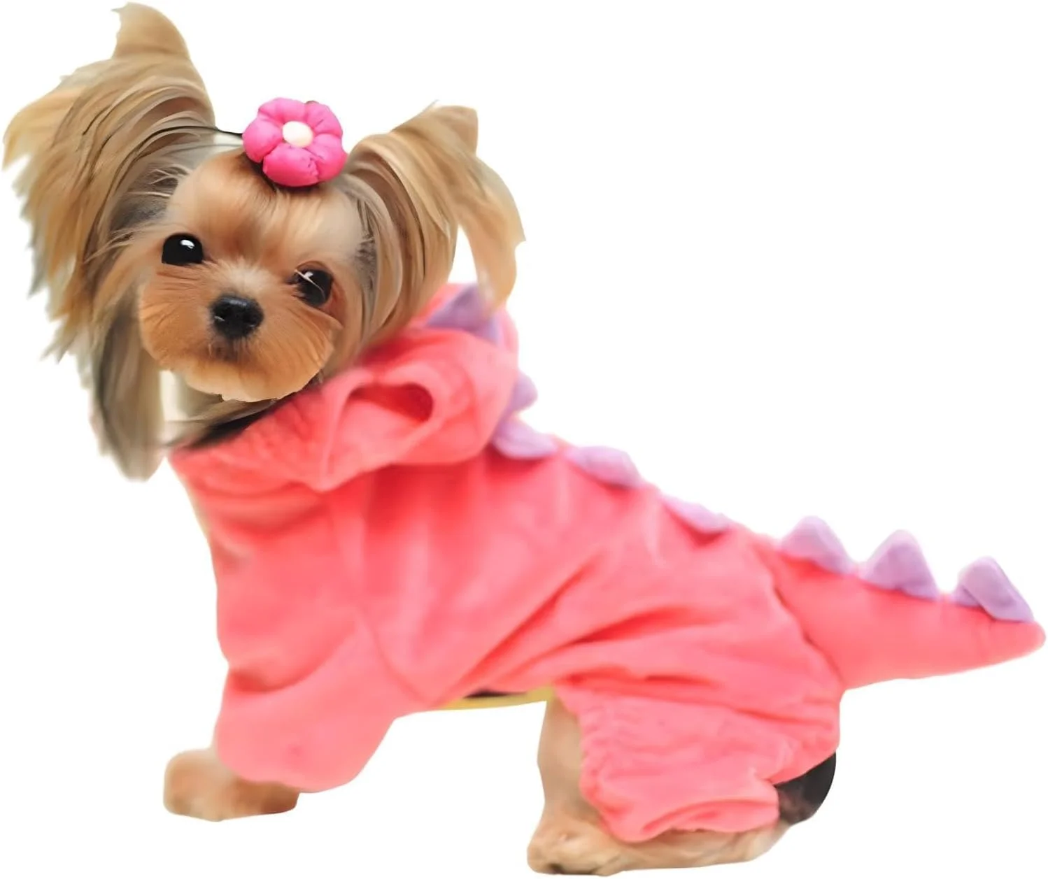 لباس حیوانات خانگی تزویق، لباس طرح دایناسور سگ، لباس حیوانات خانگی صورتی برای سگ کوچک (صورتی، سایز S)