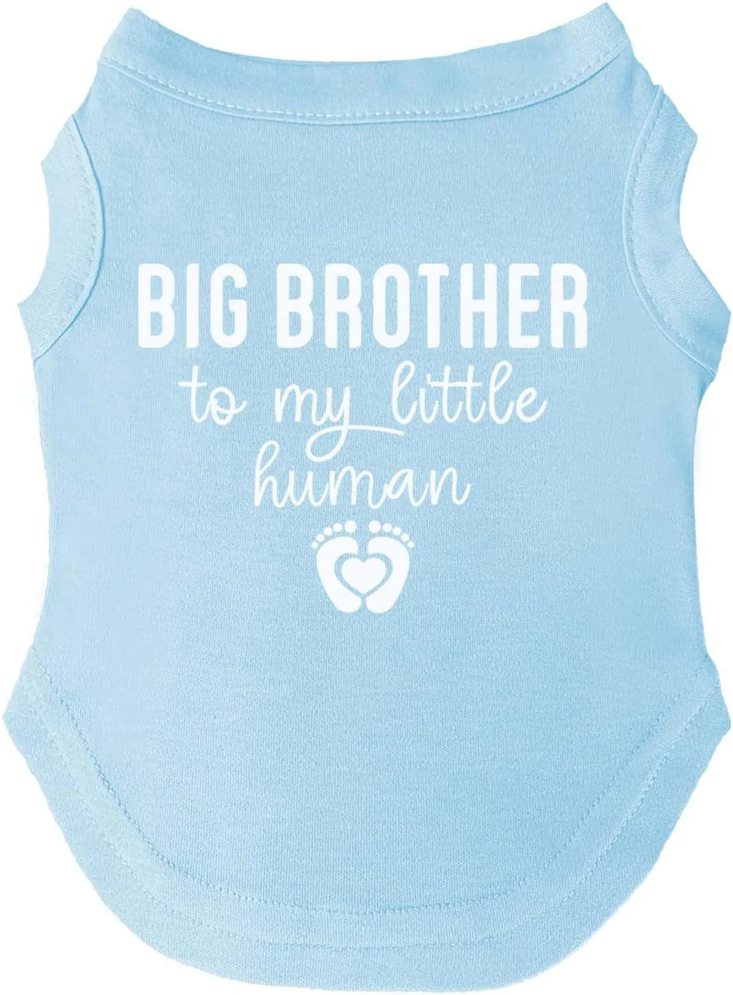 تی‌شرت سگ طرح «برادر بزرگتر برای انسان کوچکم» از Tees & Tails، مناسب توله سگ، نژادهای کوچک و بزرگ (آبی آسمانی، سایز کوچک 167)
