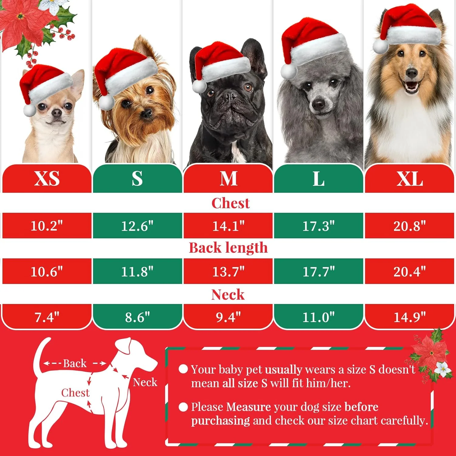 ژاکت سگ کریسمس، ژاکت تعطیلات سگ کریسمس، ژاکت سال نو، لباس زمستانی حیوانات خانگی، لباس سگ و گربه سایز کوچک و متوسط