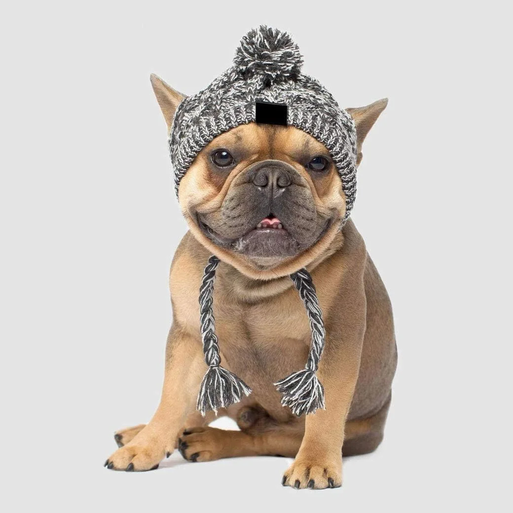 کلاه زمستانی سگ، کلاه بافتنی ضد باد حیوانات خانگی، گرم کننده گردن و گوش زمستانی، مناسب برای جشن تولد سگ (S)