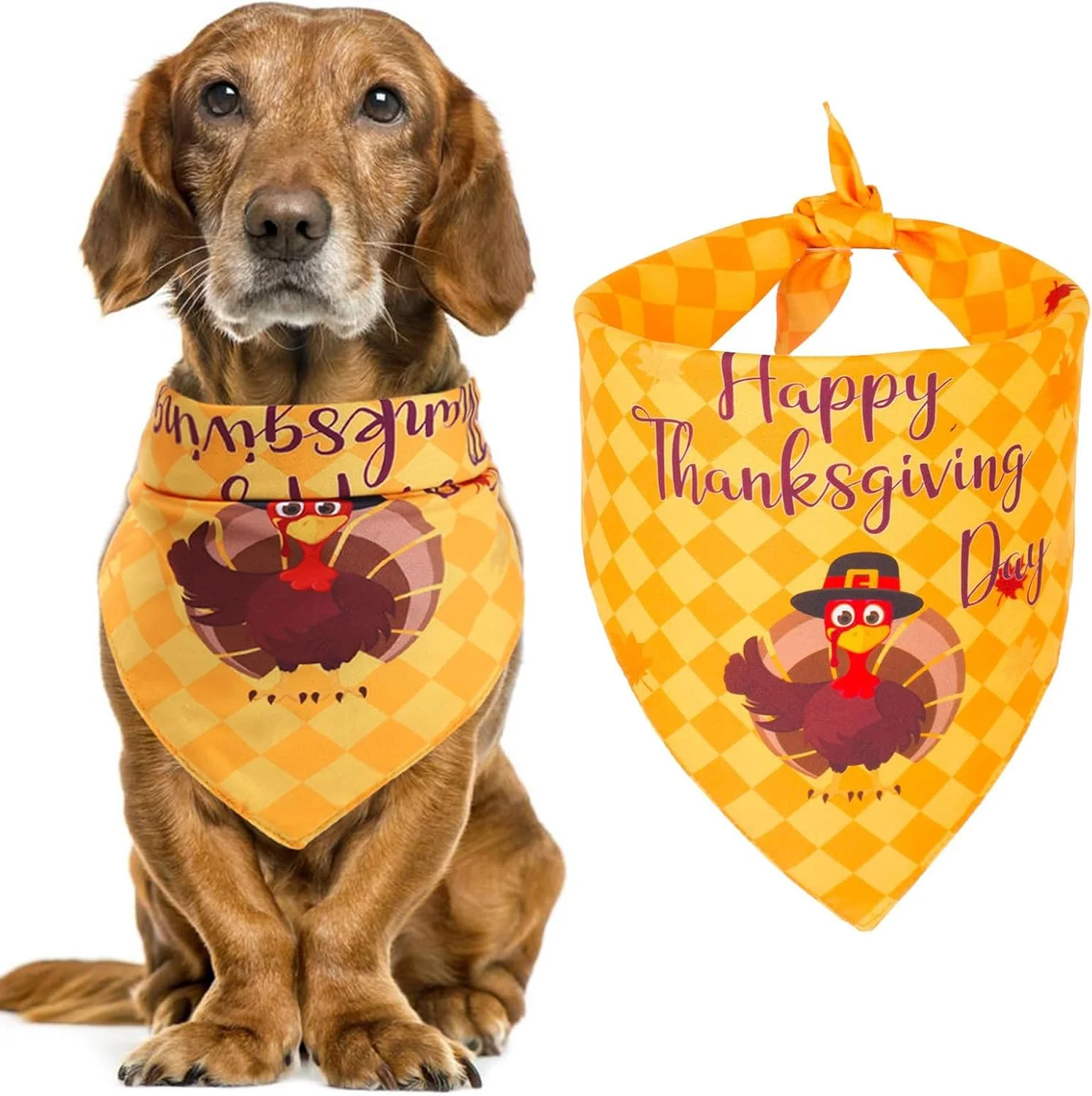دستمال گردن سگ طرح بوقلمون مناسب جشن شکرگزاری، دستمال سه گوش قابل تنظیم برای سگ های بزرگ و متوسط، لوازم جانبی پارچه ای دستمال گردن سگ طرح بوقلمون مناسب جشن شکرگزاری، دستمال سه گوش قابل تنظیم برای سگ های بزرگ و متوسط، لوازم جانبی پارچه ای