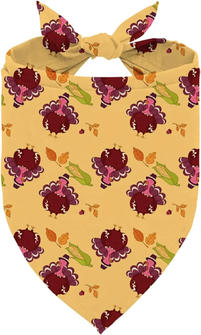 دستمال گردن سگ طرح مثلثی قابل تنظیم با طرح برگ های پاییزی و ذرت مناسب جشن برای توله سگ ها و حیوانات خانگی کوچک و متوسط دستمال گردن سگ طرح مثلثی قابل تنظیم با طرح برگ های پاییزی و ذرت مناسب جشن برای توله سگ ها و حیوانات خانگی کوچک و متوسط