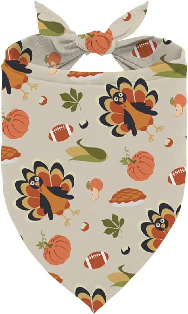 دستمال گردن سگ با طرح های جشن شکرگزاری، شامل بوقلمون، کدو تنبل، برگ های پاییزی، ذرت و سیب، مناسب برای سگ های کوچک و متوسط، هدیه ای برای سگ های دختر و پسر دستمال گردن سگ با طرح های جشن شکرگزاری، شامل بوقلمون، کدو تنبل، برگ های پاییزی، ذرت و سیب، مناسب برای سگ های کوچک و متوسط، هدیه ای برای سگ های دختر و پسر