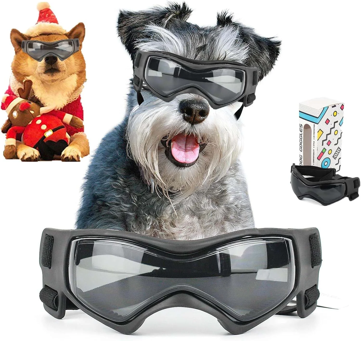 عینک آفتابی سگ TERRIFI، محافظت ضد آب و ضد باد در برابر اشعه ماوراء بنفش، عینک توله سگ ضد گرد و غبار، عینک موتورسواری، عینک محافظ قابل تنظیم برای سگ های نژاد کوچک تا متوسط (مشکی) عینک آفتابی سگ TERRIFI، محافظت ضد آب و ضد باد در برابر اشعه ماوراء بنفش، عینک توله سگ ضد گرد و غبار، عینک موتورسواری، عینک محافظ قابل تنظیم برای سگ های نژاد کوچک تا متوسط (مشکی)