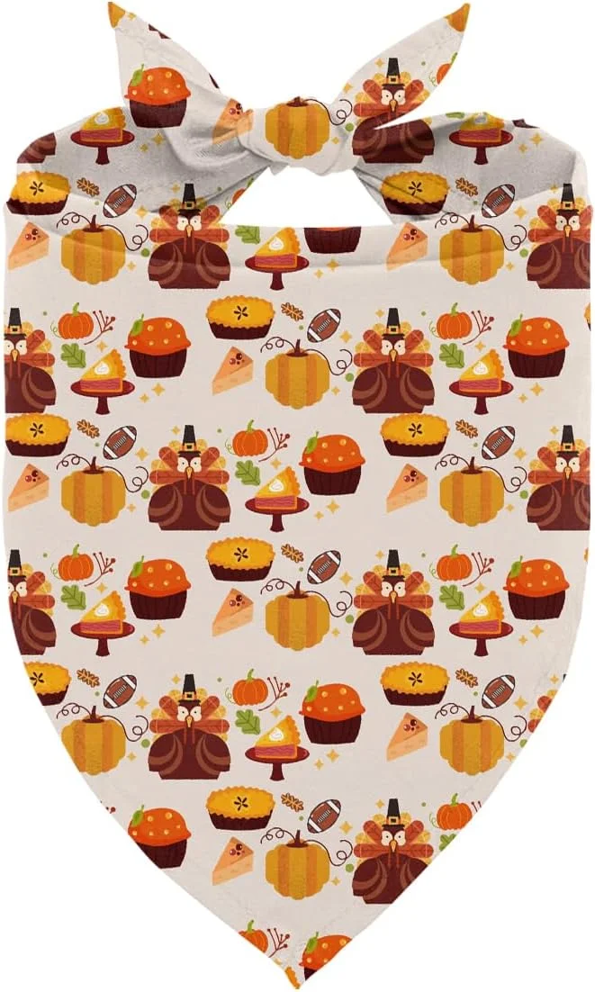 دستمال گردن سگ برای جشن شکرگزاری، دستمال گردن تعطیلات با طرح کدو تنبل، بوقلمون، کیک و توپ فوتبال برای سگ های کوچک و متوسط پسر و دختر، دستمال گردن سگ های مهمانی شکرگزاری دستمال گردن سگ برای جشن شکرگزاری، دستمال گردن تعطیلات با طرح کدو تنبل، بوقلمون، کیک و توپ فوتبال برای سگ های کوچک و متوسط پسر و دختر، دستمال گردن سگ های مهمانی شکرگزاری